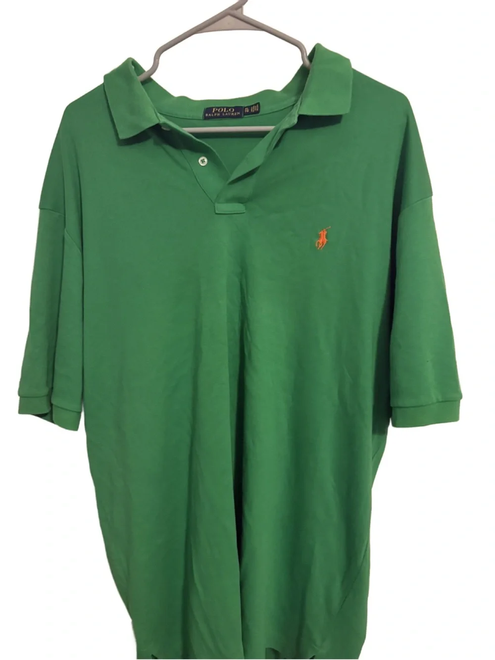 Ralph Lauren Green Polo with Orange Pony Logo